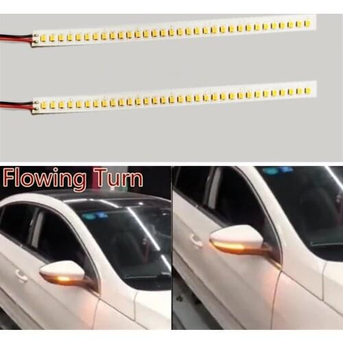 1Pair 18CM Rear Mirrors Flowing Turn Signal Lights Lamp Amber 32LED Flexible Soft Waterproof Built-in decoder Error Free