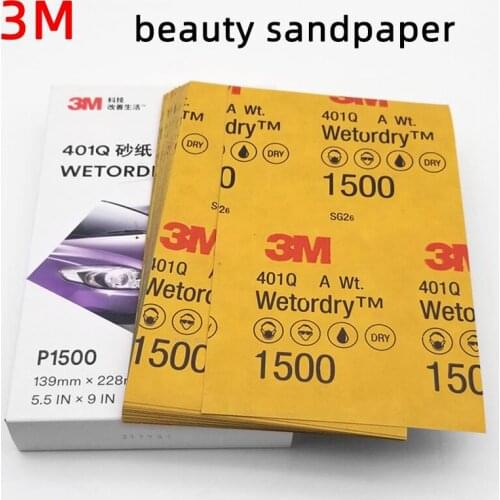 1 pcs 3M Sandpaper 2000/1500 Grit Water Abrasive Paper Car Beauty Polishing