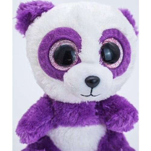 15CM Ty Purple Panda Soft Toy Big Eyes Cute Plush Animal Bear Doll Birthday Christmas Gift For Children Bedside Decoration