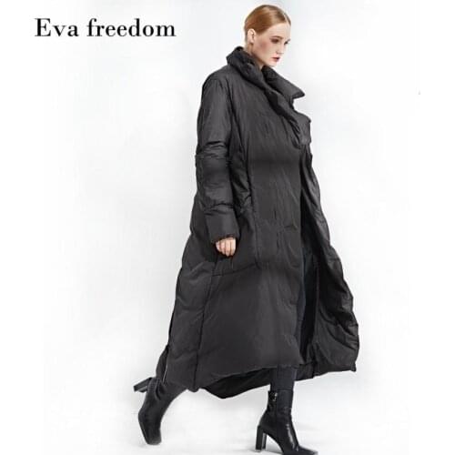 2020 Winter loose style good quality 90% real duck down coat female high collar thicker long warm down coats wq118 dropship