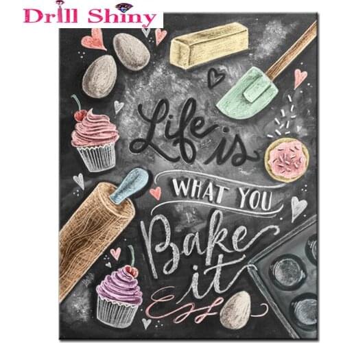 Drill Shiny Food Diamond Painting 3D DIY Full Square Drill Mosaic Diamond embroidery Pattern Decoration Painting