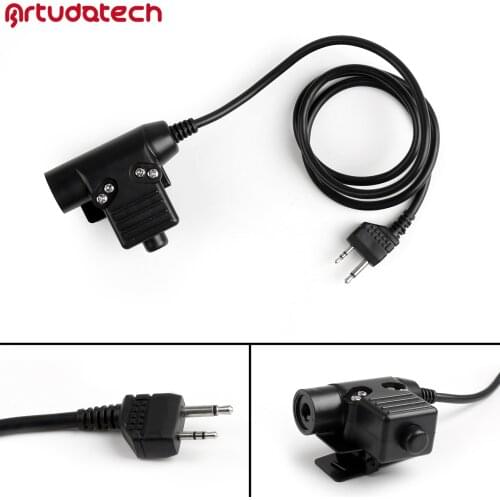 Artudatech 1Pcs 2Pin Z Tactical Bowman TCI U94 PTT Headset For Midland LXT210 GXT250 LXT 210 GXT 250