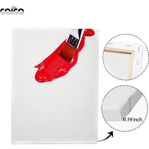 1pc White Blank Art Boards Stretched Wood Cotton Frame Artist Panel Canvas Frame for Oil Painting Acrylic Watercolor Oil Paint