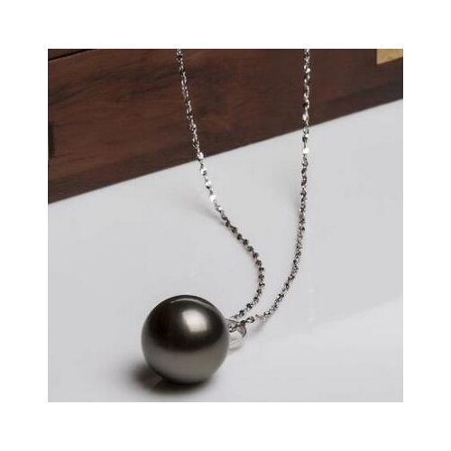 Free shipping jewelry Huge 12-13MM natural south sea genuine black pearl pendant