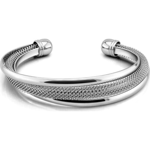 Bangles for Women 925 Silver Two Three Lines Bracelet New Fashion Simple Network Bangle Womens Trendy Jewelry Gifts