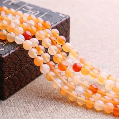 Grade AA Natural Agate Beads Multi Tones Orange Color 6mm-12mm Smooth Polished Round 15 Inch Strand MN30