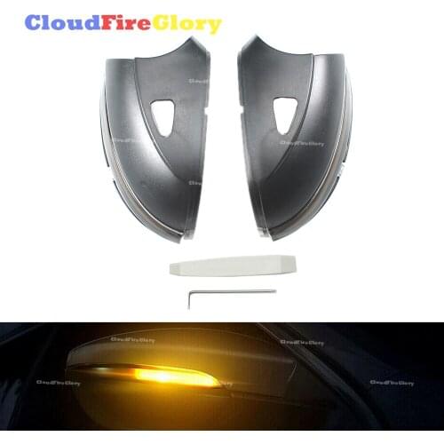 CloudFireGlory For Scirocco EOS 2011-2015 Passat B7 2011-2015 CC 2011-2017 Smoked Dynamic LED Turn Signal Light Indicator