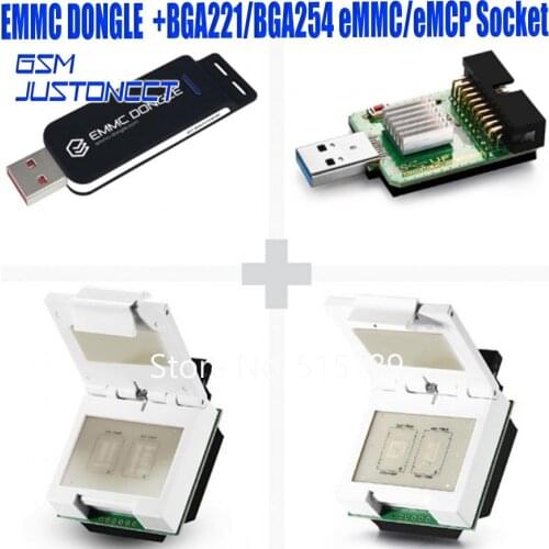 EMMC Dongle Come With BGA221/BGA254 eMMC/eMCP Socket + 2 in 1 eMMC/eMCP Socket + USB3.0 SuperSpeed uSD/eMMC Reader UFI Box