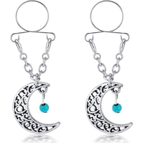 New Arrival Sexy Non Pierced Nipple Piercing Rings Moon Clip On Fake Nipple Ring Sexy Body Jewelrys Fashion Christmas Gifts