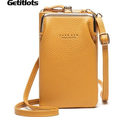 2021 Women Small Crossbody Bags Fashion Mini PU Leather Design Shoulder Messenger Bag For Girls Yellow Bolsas Ladies Phone Purse