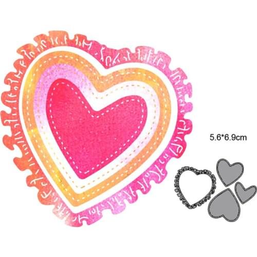 Lace Heart Fame Metal Cutting Dies Cut Die Mold Scrapbooking dies Decoration Paper Craft Embossing Dies New 2021 Stencils dies