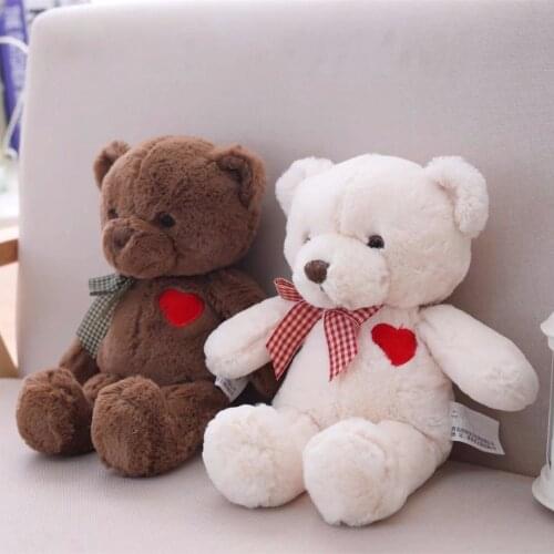 35cm 50cm Lovely Teddy Bear Plush Toys Stuffed Cute Bear with Heart Doll Girls Gift Kids Baby Christmas Brinquedos