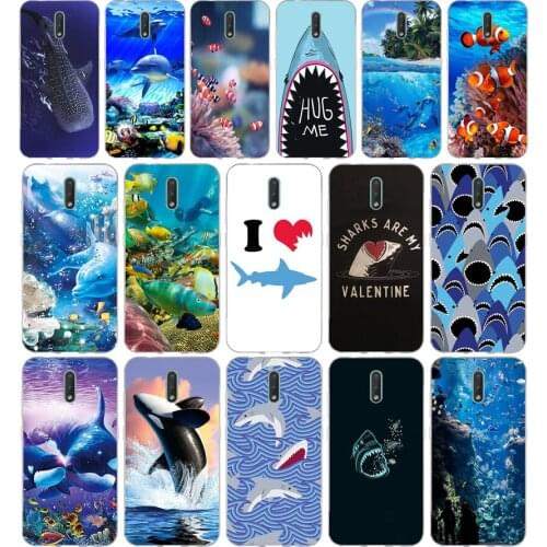 254FG ocean Whale Sharks fish gift Soft Silicone Tpu Cover phone Case for Nokia 2.1 2.3 3 3.1 4.2 5 5.1 Plus 7.2 6 8