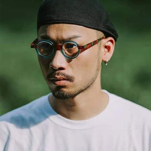 Vintage Glasses Frame Fashion Round Acetate Fiber High Quality Candy Color Moda Feminina Sunglasses Young Women Love Sunglasses