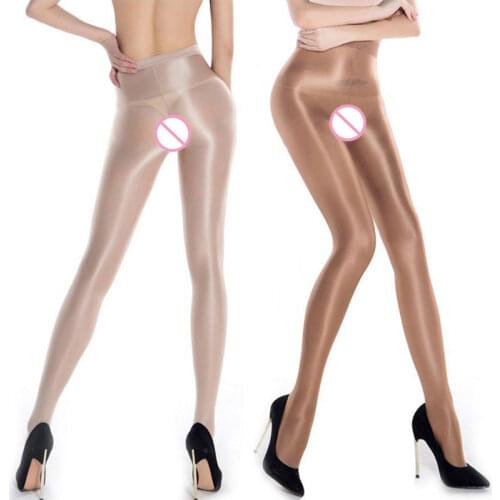 Sexy Women 70D Stocking T-crotch Shiny Glossy Shaping Elastic Pantyhose Dance Ballet Tights With Cotton Pad Plus Size F17