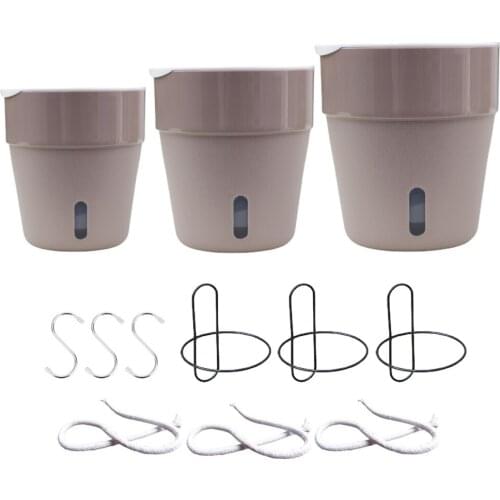 Hanging Pot Self Watering Pots Plastic Gardening Supplies Metal Wall Hook