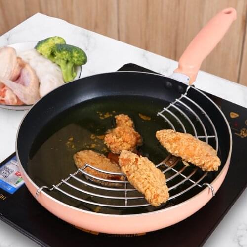 Semicircle Stainless Steel Oil Draining Rack Multi-Functional Steamer Food Frying Oil Filter Insulation Rack Kitchen Gadget