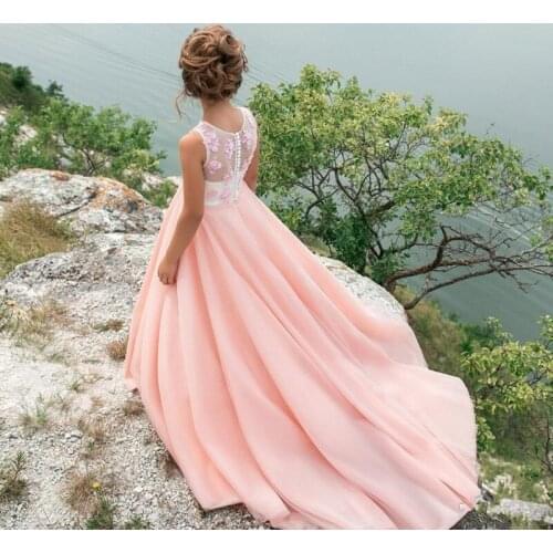 Chiffon Flower Girl Dresses Girls Holy First Communion Dresses Wedding Birthday Party Prom Pageant Dresses Gowns