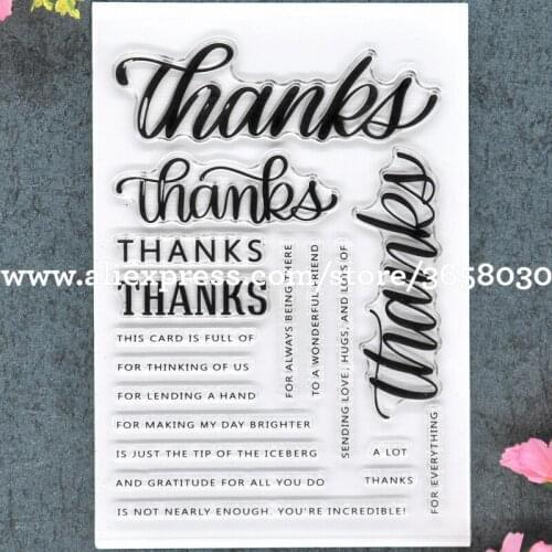 THANKS FOR EVERYTHING Scrapbook DIY photo cards rubber stamp clear stamp transparent stamp 11x16cm 8101623