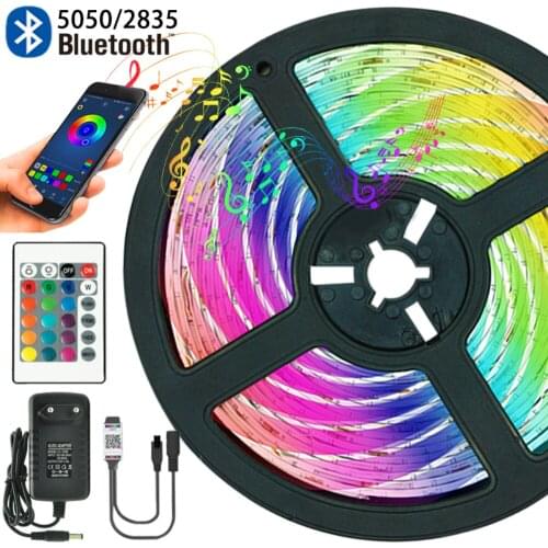 LED Strip Lights Bluetooth RGB5050 2835 Waterproof 12V Flexible Lamp Tape Ribbon Diode TV Iuces Bedroom Backlight 5M 10M 15M 20M