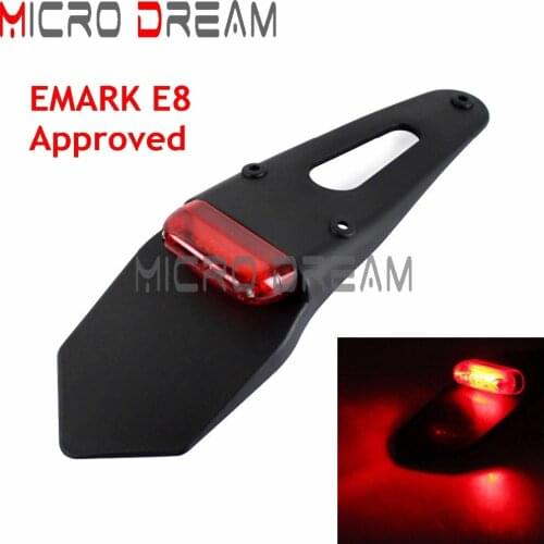 EMARK E8 Motorcycle LED Brake Taillight Dirt Bike Red License Plate Lamp Running Light For exc Honda cb Suzuki drz Yamaha wr