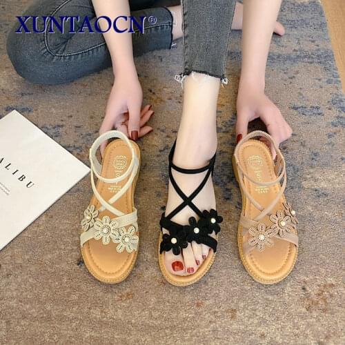 Vintage Rome Sandals Ladies Beach Shoes 2021 Summer Casual Designer Sports Flat Sandals Comfortable Gladiator Shoes Women