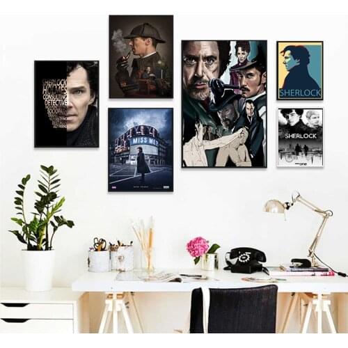 Movie Sherlock TV series Vintage Retro Cool Poster Canvas Wall Stickers Home Posters Art Decor