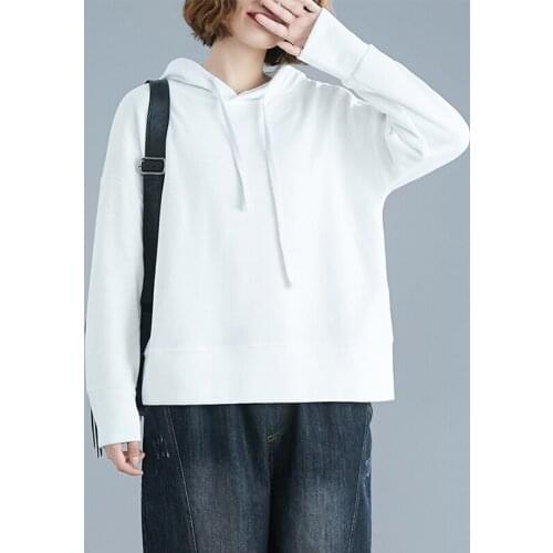 Women Pullovers Hoodes V-neck Solid Loose Long-sleeved Lady Elegant Pulls Outwear Coat Tops