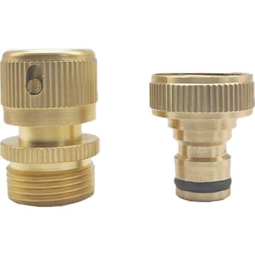 1 Set 3/4 Inch Brass Thread to 16mm Garden Hose Quick Coupling Set Garden Irrigation Adapter Garden Water Connection Fitting 1