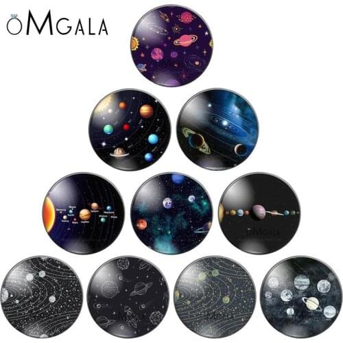 Art Galaxy Universe Planet 10pcs 10mm/12mm/14mm/16mm/18mm/20mm/25mm Round photo glass cabochon demo flat back Making findings