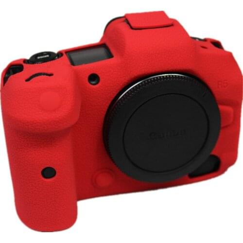 11pcs/lot Soft Silicone Rubber Camera Protective Body Case Cover For Canon EOS R5 EOSR5 Camera Bag Cover Shell Black Camo Red