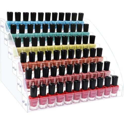 6 Layers Nail Polish Organizer Acrylic Nail Polish Rack Acrylic Display Nail Polish Holder Clear Essential Oil Shelf Stand Case