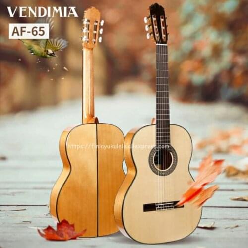 Handmade 39 inch Acoustic Flamenco guitar With Solid Spruce/Kashiwagi Body+STRINGS,Classical guitar AF65,2020 New arrival