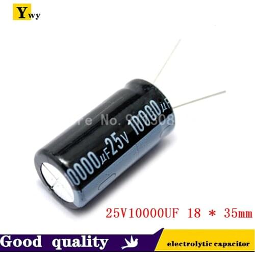5PCS 25V10000UF 18*35mm 10000UF 25V 18*35 Aluminum electrolytic capacitor