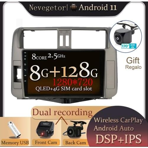 8 Core DSP 4G Android 11 Car Multimedia Player For Toyota Prado 150 LC150 2010 2011 2012 2013 GPS Autoradio Navigation Car Radio