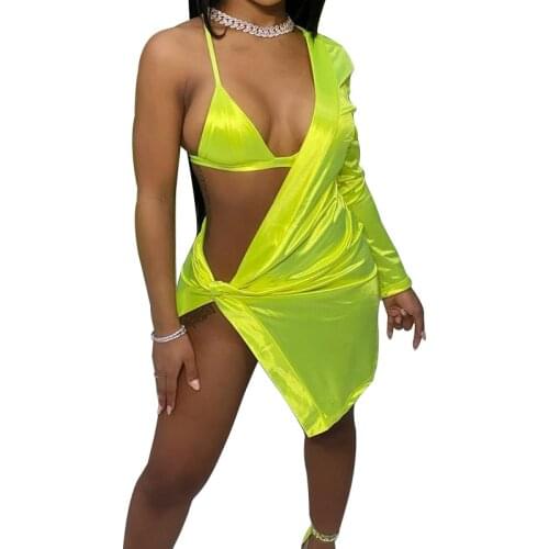 BAMBOOBOY Womens New Extreme Sexy One Shoulder Irregular Brassiere Nightclub Dress Set ZL1434