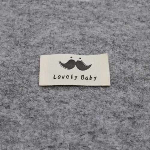 Free shipping cotton printed label for kids/off-white cotton label/garment tag printing/collar label 100 pcs