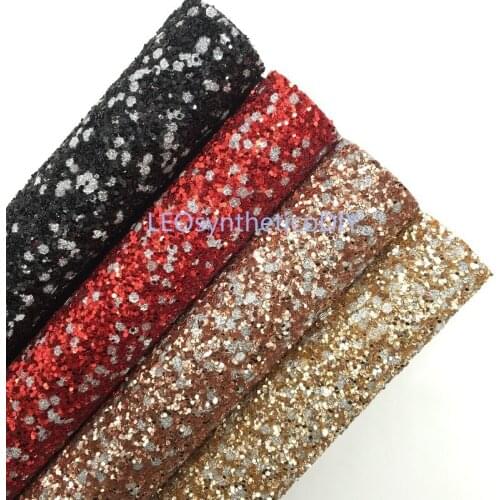 1PC 21X29CM Glitter Fabric, Chunky Glitter Leather with Iridescent Sequins For Making Bows LEOsyntheticoDIY 4S19