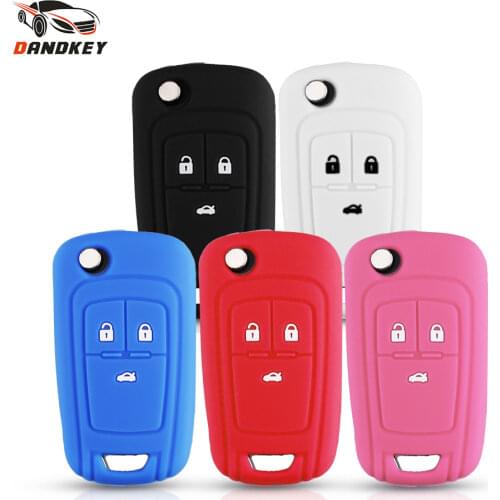 Dandkey Silicone car key case For Chevrolet Cruze 2013 Spark Onix Silverado Volt Camaro Aveo Sonic remote keychain accessories