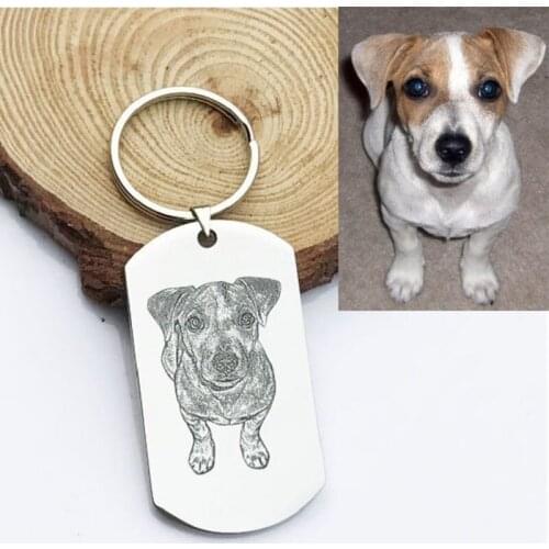 Custom Pet Keychain 990 Sterling Silver Dog Tag Charms Key Chain for Women Men Memorial Christmas Gift CJ-007