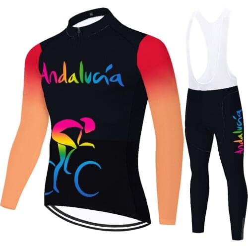 Andalucia Summer Spirng Traje Uniforme Maillot Equipo Tricota Ropa Mallot Hombre Verano Equipamento Ciclismo Conjunto Ciclismo