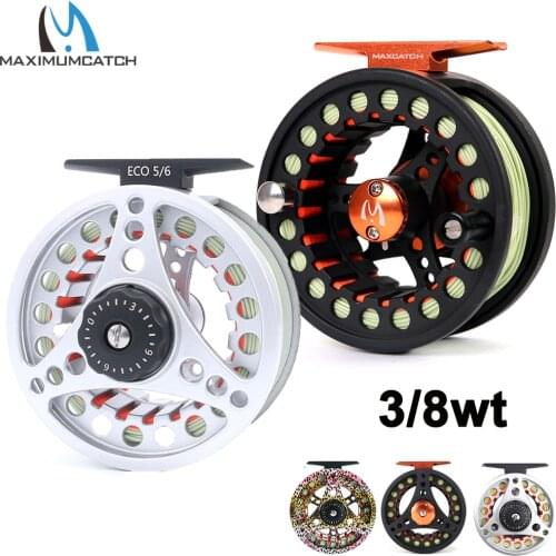 Maximumcatch Fly Reel Combo Die Casting Aluminum Large Arbor Pre-Spooled Fly Fishing Reel & Fly Line 3/4/5/6/7/8WT