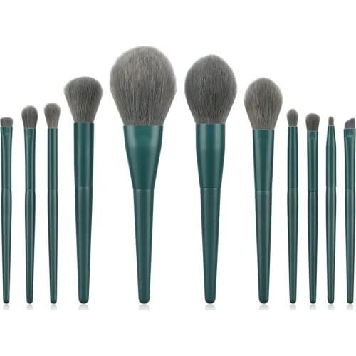 11Pcs makeup brushes blackish green wooden handle for Foundation Powder make up brushes кисти для макияжа beauty tools