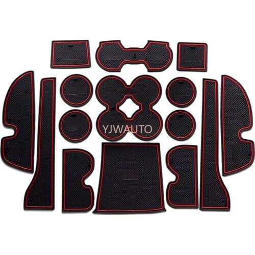 Door Slot Mat for Toyota Prado 2010-2016 Gate Groove Cushion Car Door Rubber Cup Holder Mats Anti-slip Carpets Position