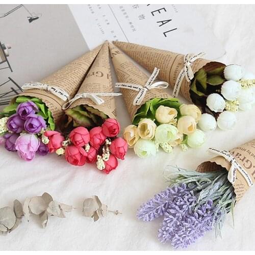 Kraft Paper Design Handmade Daisy Flowers Artificial Simulation Flowers For Wedding Party Home Design Bouquet Decoration