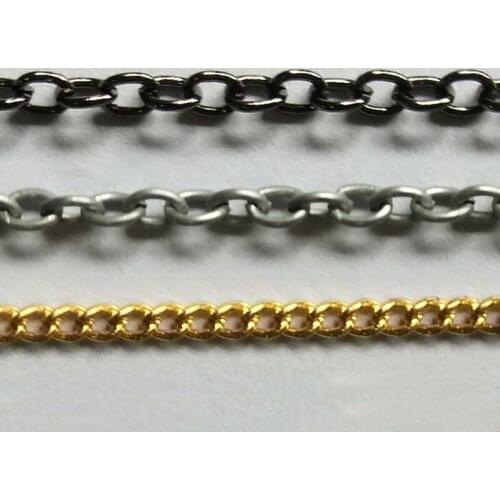 100cm Metal Anchor Chain Width 1.5/2.2/2.4mm Zinc/Copper Plated Iron Marine Proportional Boat Accessories Nautical Model DIY