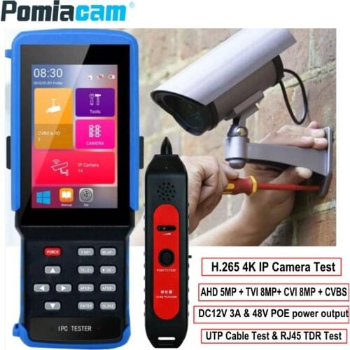 Newest Coaxial HD4.0 CCTV Tester IPC9310 H.265 4K IP 5MP AHD 8MP CVI TVI CVBS Camera Tester Monitor ONVIF POE UTP/RJ45 TDR Test