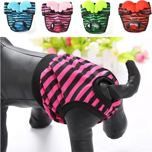 New Durable Washable Dog Physiological Pants Fashion Stripe Small Dogs Shorts Soft Comfortable Pet Safety Pants Female Dog