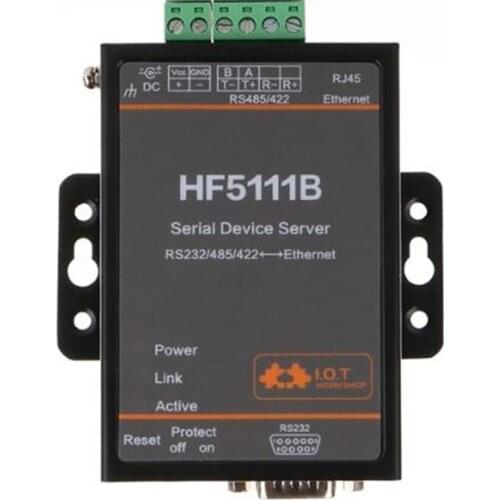 Serial Port Server Device RJ45 RS232 RS485 RS422 to Ethernet Converter Industrial Connector Telnet Modbus Free RTOS HF5111B Q186
