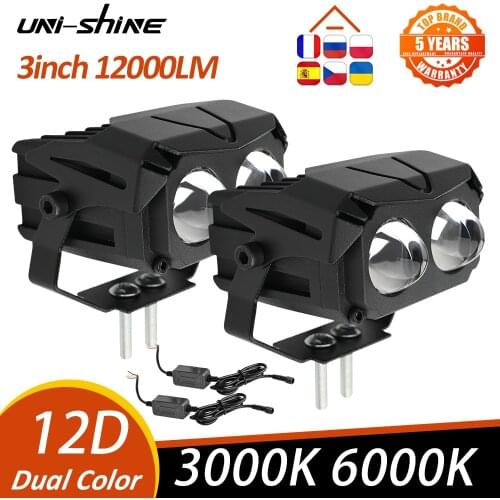 UNI-SHINE 3" Car LED Work Light Bar Driving Lamp 3000K 6000K for Offroad Boat Tractor Truck 4x4 SUV Fog Lights 12V 24V Led Bar